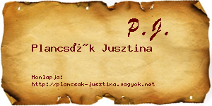Plancsák Jusztina névjegykártya